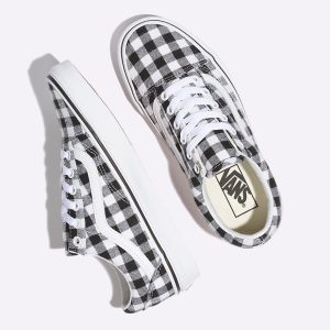 Vans Bayan Spor Ayakkabı Gingham Old Skool Siyah/Beyaz | 22263-370